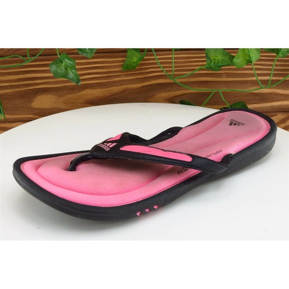 adidas Youth Girls Shoes‎ Size 6 M Black Flip Flop Synthetic - Picture 1 of 11
